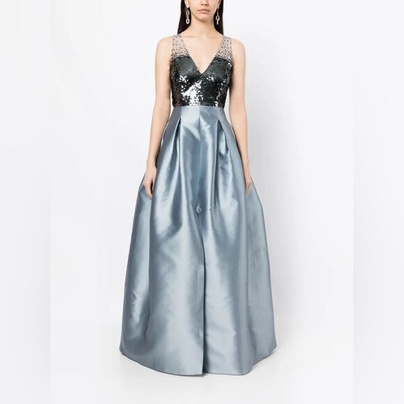 Sachin + Babi Womens Erica High Shine Gown Dress Pockets - Picture 3 of 14